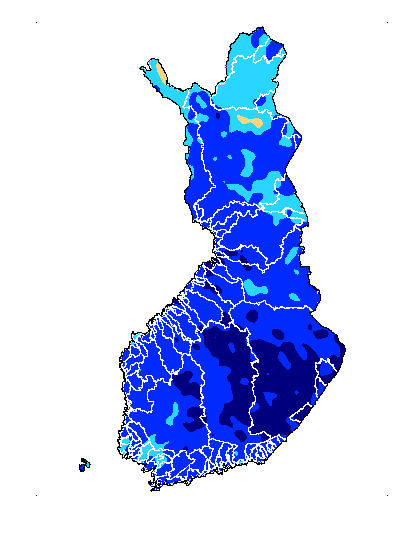 Vedenkorkeus verrattuna 1962-2012 arvoihin