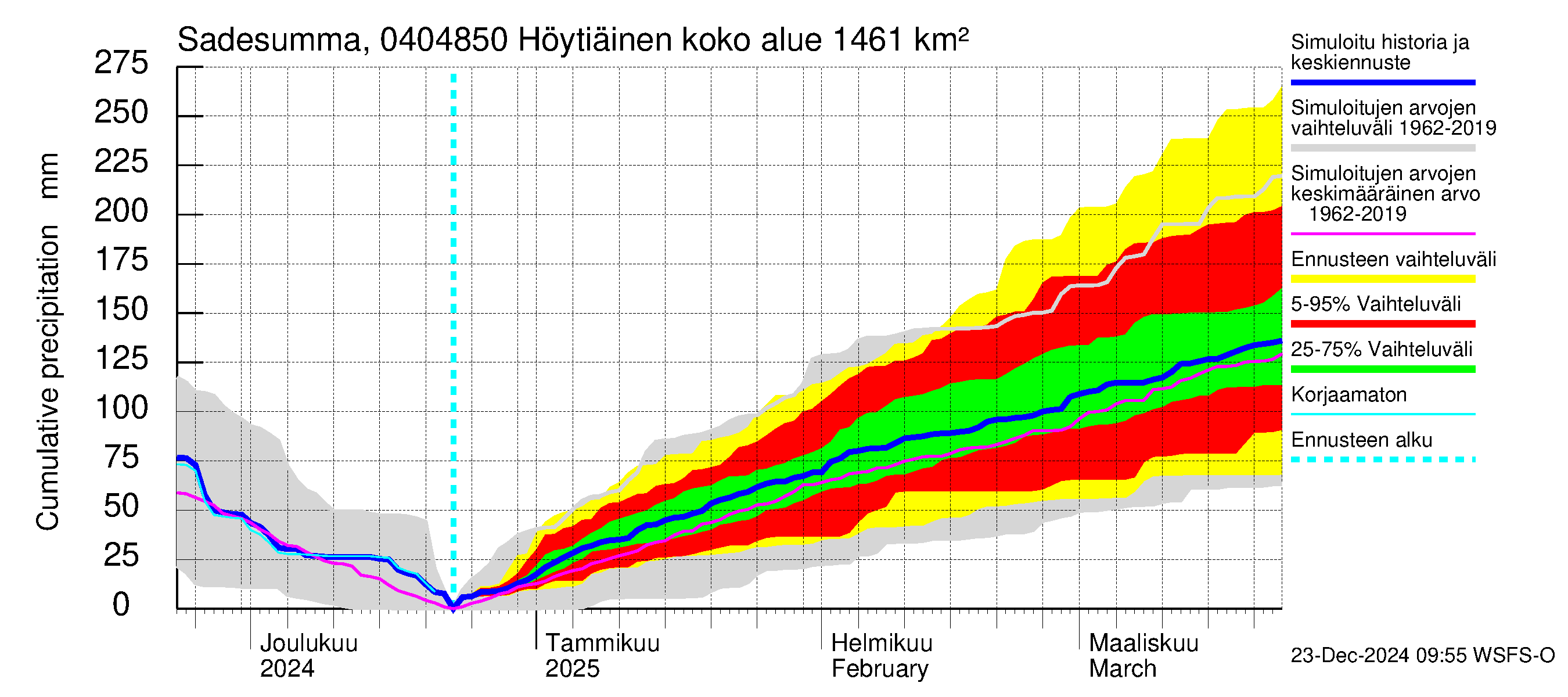 Vuoksen vesistöalue - Höytiäinen Puntarikoski: Sade - summa