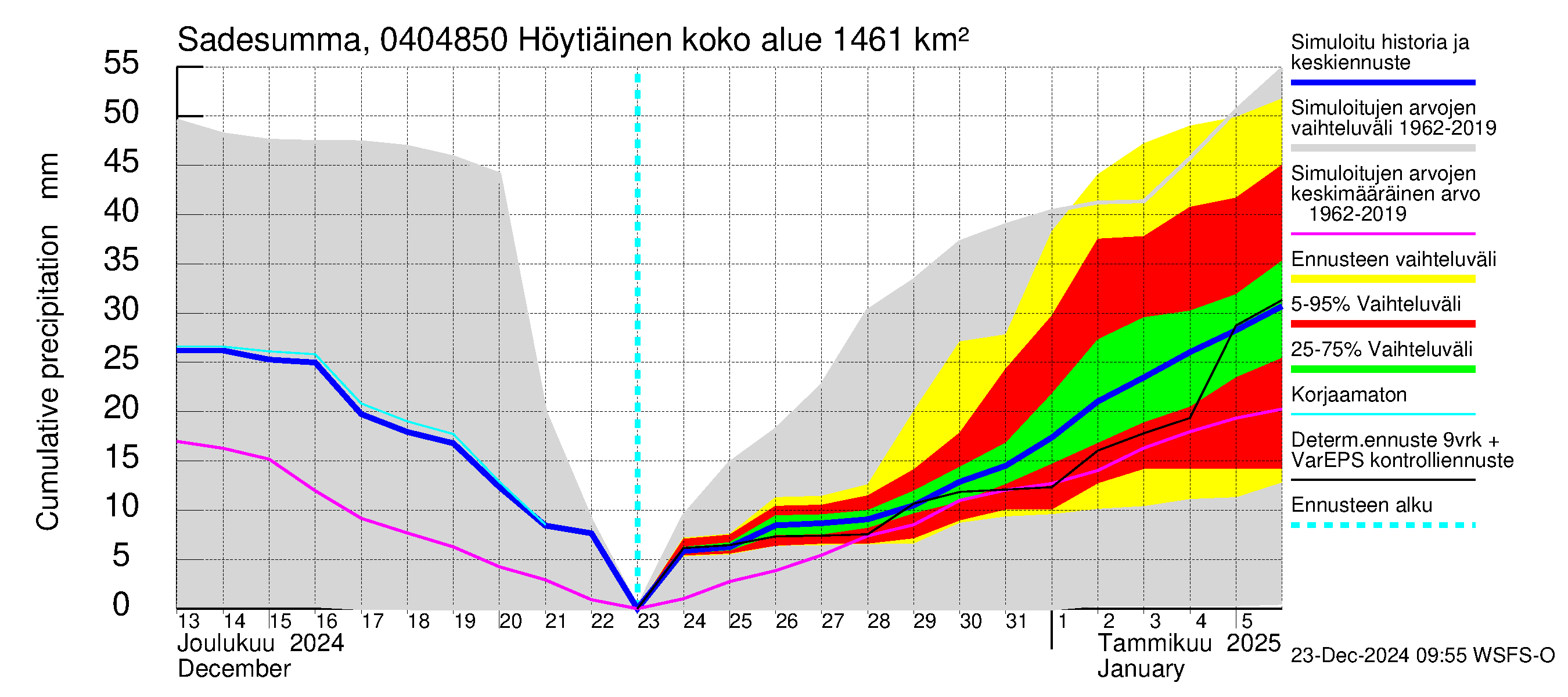 Vuoksen vesistöalue - Höytiäinen Puntarikoski: Sade - summa