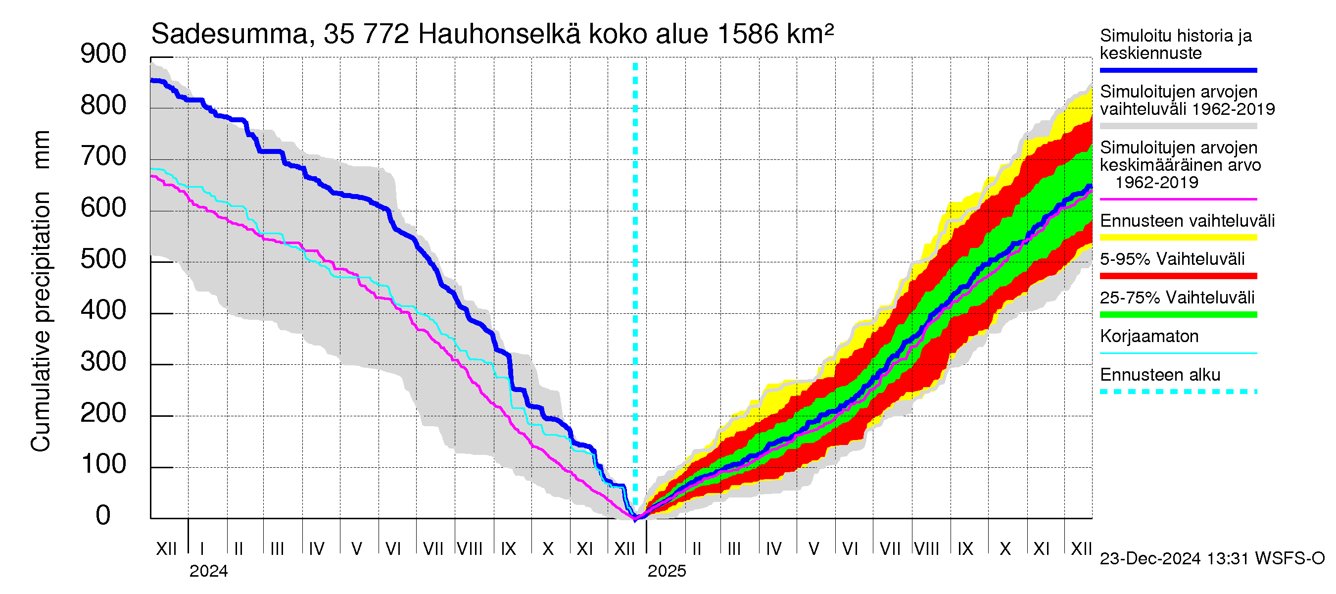 Kokemäenjoen vesistöalue - Hauhonselkä: Sade - summa