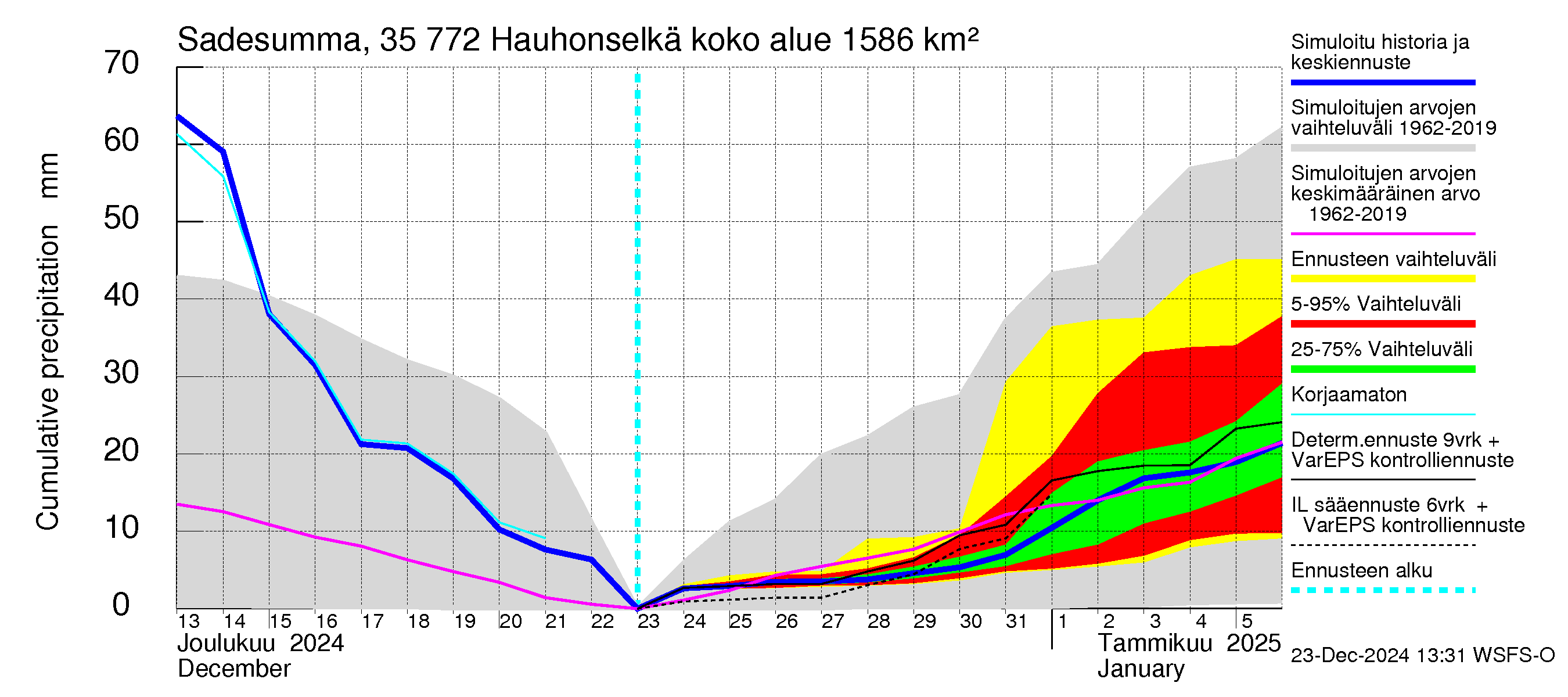 Kokemäenjoen vesistöalue - Hauhonselkä: Sade - summa