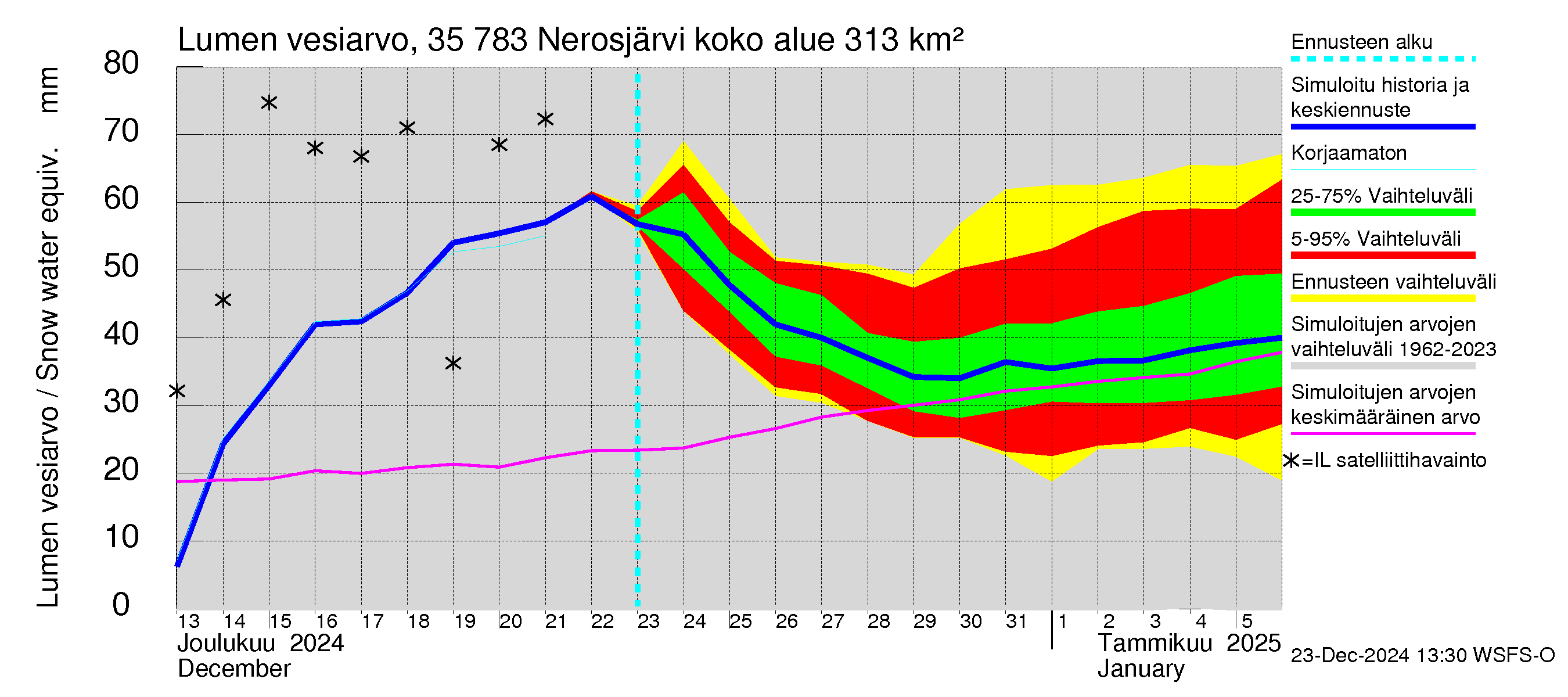 Kokemäenjoen vesistöalue - Nerosjärvi: Lumen vesiarvo