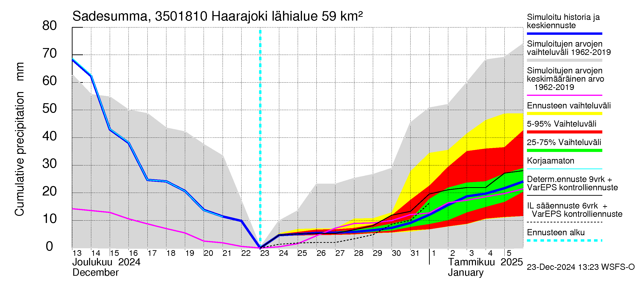 Kokemäenjoen vesistöalue - Haarajoki: Sade - summa