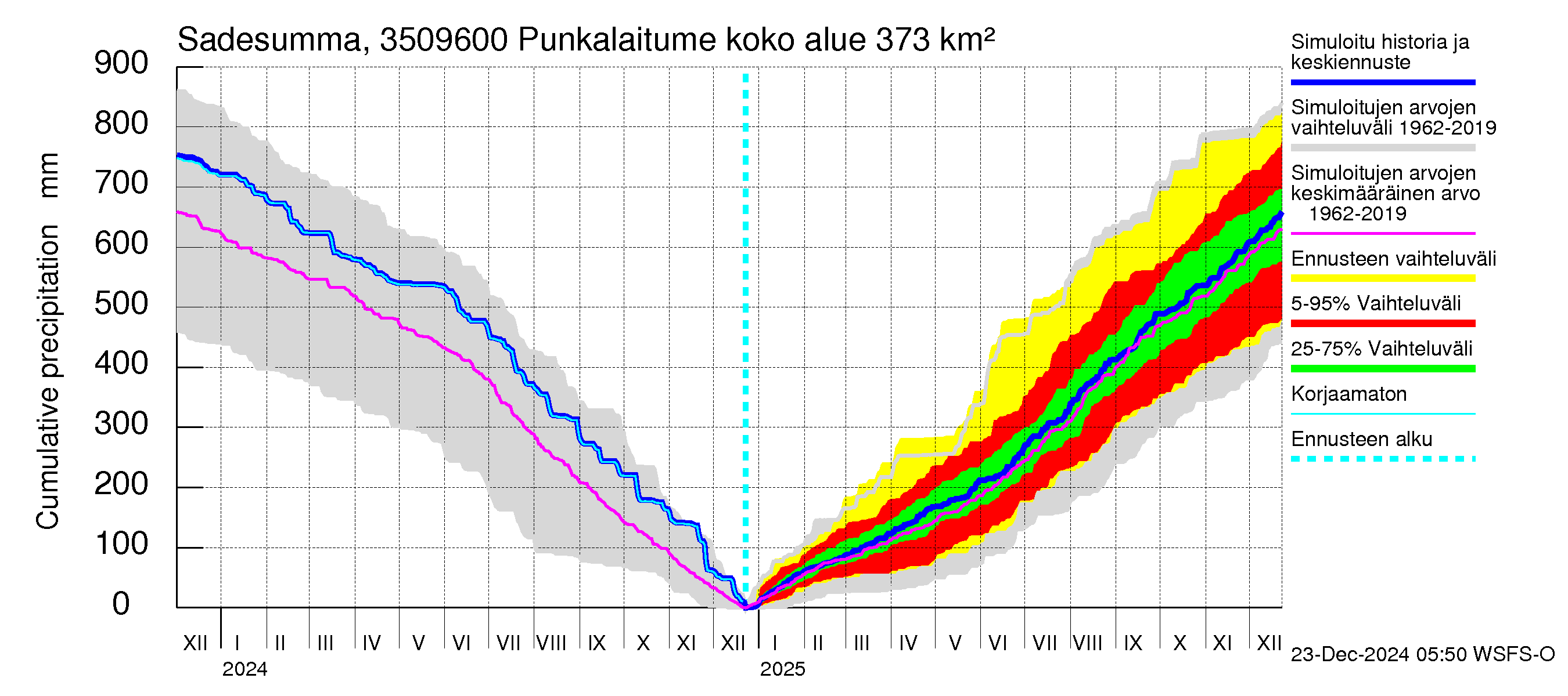 Kokemäenjoen vesistöalue - Punkalaitumenjoki: Sade - summa